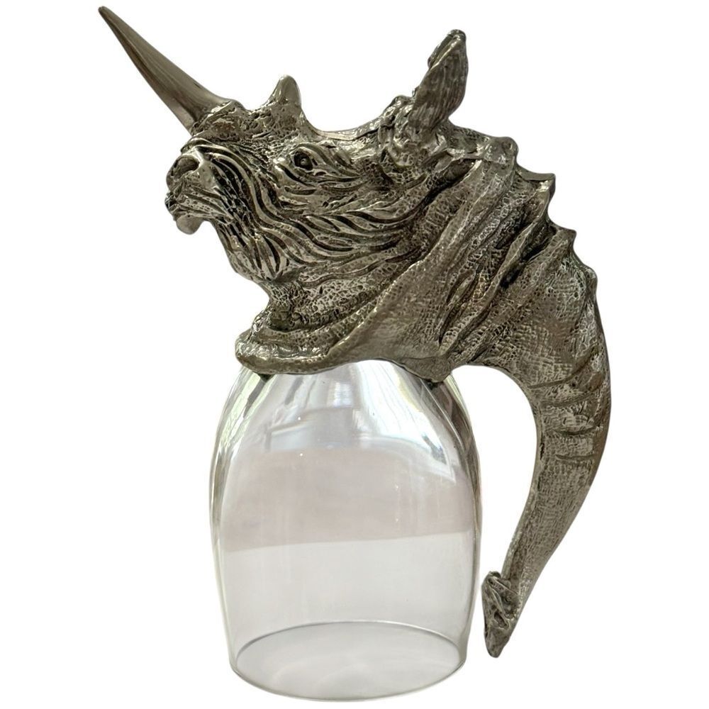 Frankli Wild Royal Selangor South African Figural Rhinoceros Pewter Shot Glass.